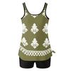Tankini Swimsuits for Women Two Piece Modest Blouson Bathing Suit with Shorts Printed Full Coverage Swimwear