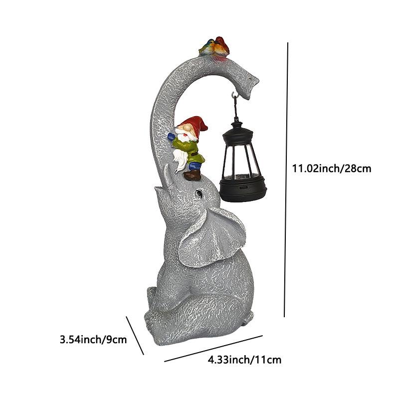 

Solar Elephant Garden Lights Waterproof Animal Resin Decor with Auto Sensor 8H Illumination for Patio/Pathway/Yard