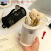 Mesh Dual-use Makeup Brush Storage Bag Portable Brush Case Simple Large Capacity Brush Bucket Holder Travel Stand-up Pouch