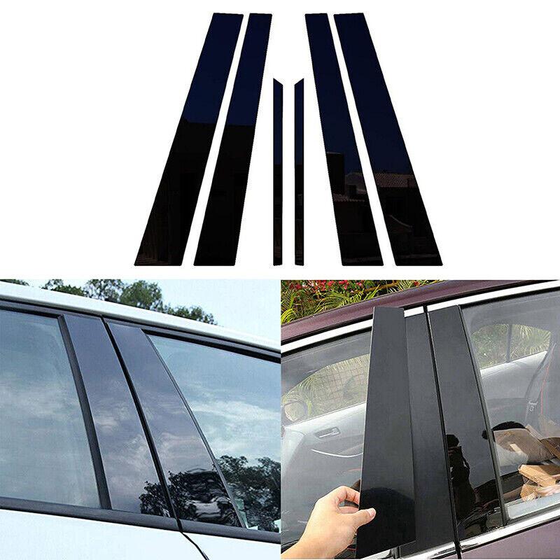 6PCS Gloss Black Window Door Pillar Posts Trims For Honda Accord 2003-2007 Sedan