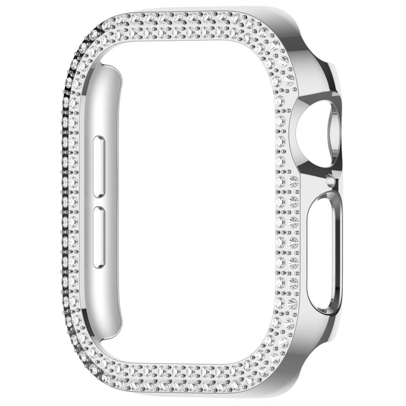 Bling PC Case For Apple Watch10 42mm 46mm Double Row Diamond Crystal iWatch Series 10 PC Protective Cover Watch Strap Protector Band