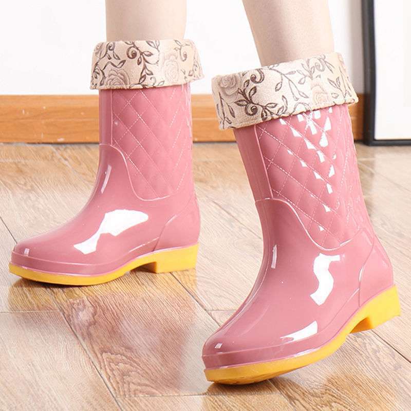 New thickened waterproof shoes household laundry rain boots women's non-slip rain shoes treading overshoes wear-resistant car wash high rubber shoes