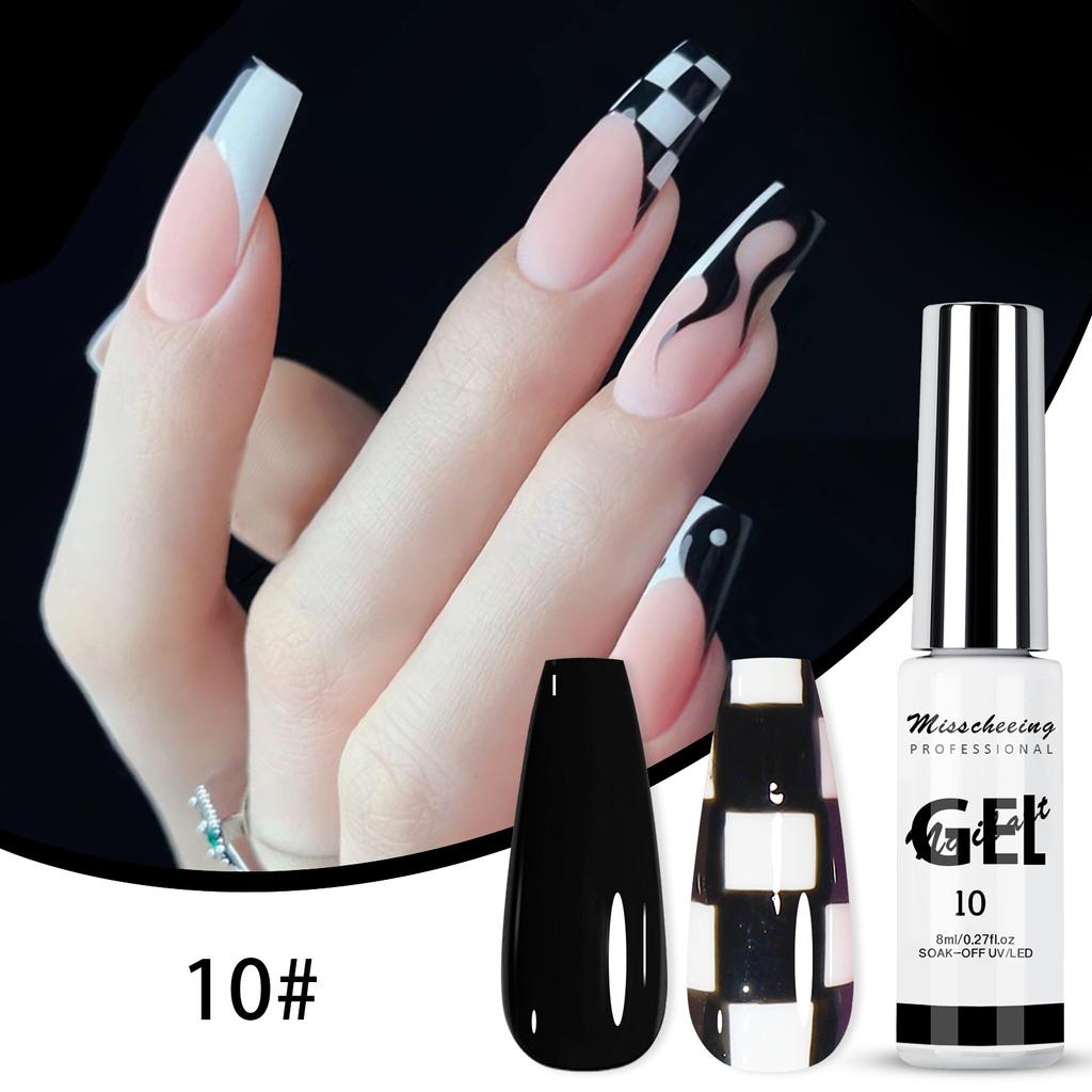 12 Salad Wire Glue 3D Painted Nail Wire Glue Nail Brush Glue Hook Set