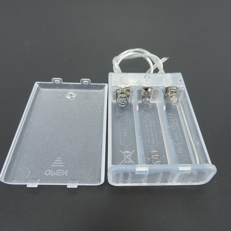 3slot  AA Battery Holder Box Case with Switch  2slot AA 4.5V Battery Holder Box Case with Lead Transparent Box Q1