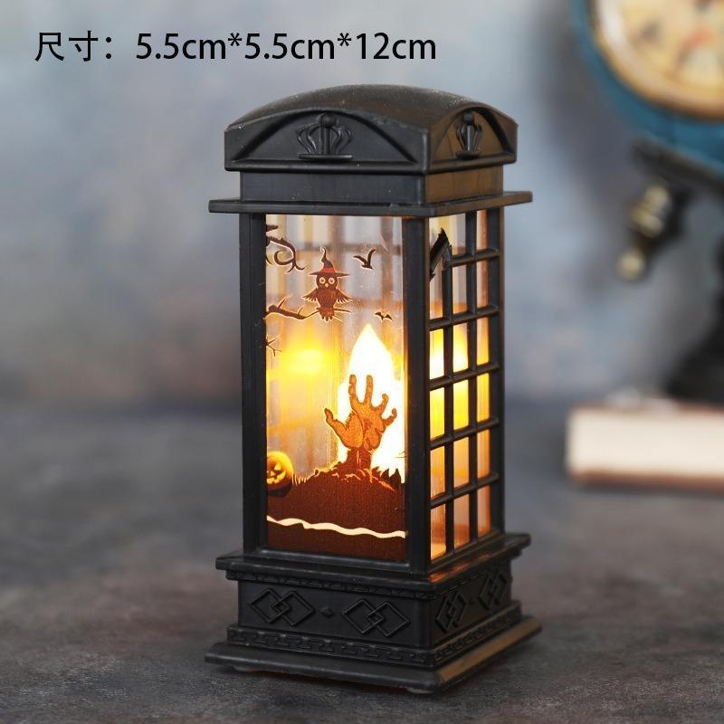 Halloween LED Electronic Pagoda Candle Light, Pumpkin Witch Skeleton Owl Decor for Home Party Desktop Mood Atmosphere, Cute Festival Gift Ornaments