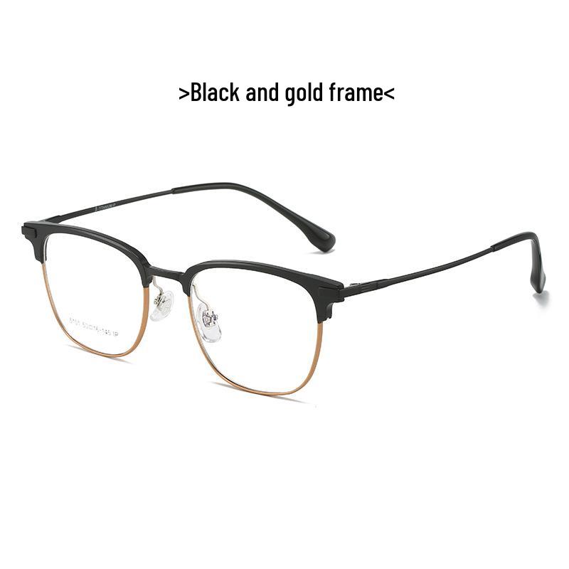 Exquisite Dual-Color Aluminum-Magnesium Frame Glasses with Titanium Anti-Blue Light Myopia Lenses (Model 5101)