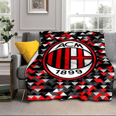 Ac Football Club Blanket Flannel Blanket for Bed, Sofa, Camping, Hiking, Picnic Essentials, Gift for Family Fan Gifts