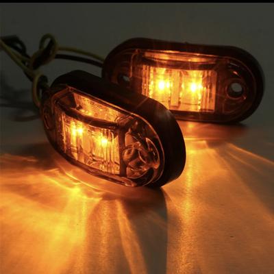 2Pcs 12V 24V LED Side Marker Lights Warning Tail Light Auto Car External Lights Trailer Truck Lorry Yellow White Red Lights