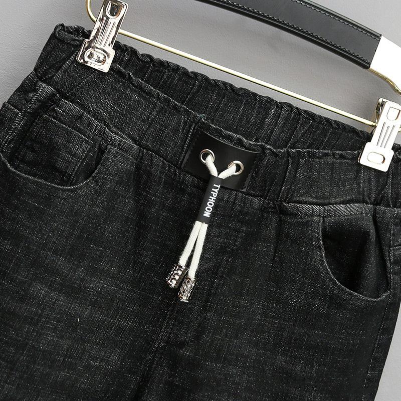 Padded and Thickened Plus Size Jeans Harem Pants Women's Fall Elastic High Waist Casual Pants Jeans with Carrots Comfort Waist Pants