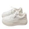 2025 New Popular Thick-soled White Shoes Women's Spring and Summer Hong Kong Style Increases Versatile Casual Sports Shoes Niche Board Shoes