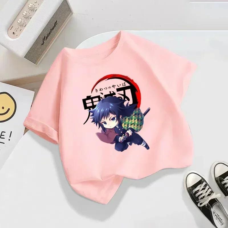Kids Demon Slayer Anime Cartoon TShirt 2025 Children Blade of Ghost Summer Fashion Funny Clothes for Baby Girls  Boys