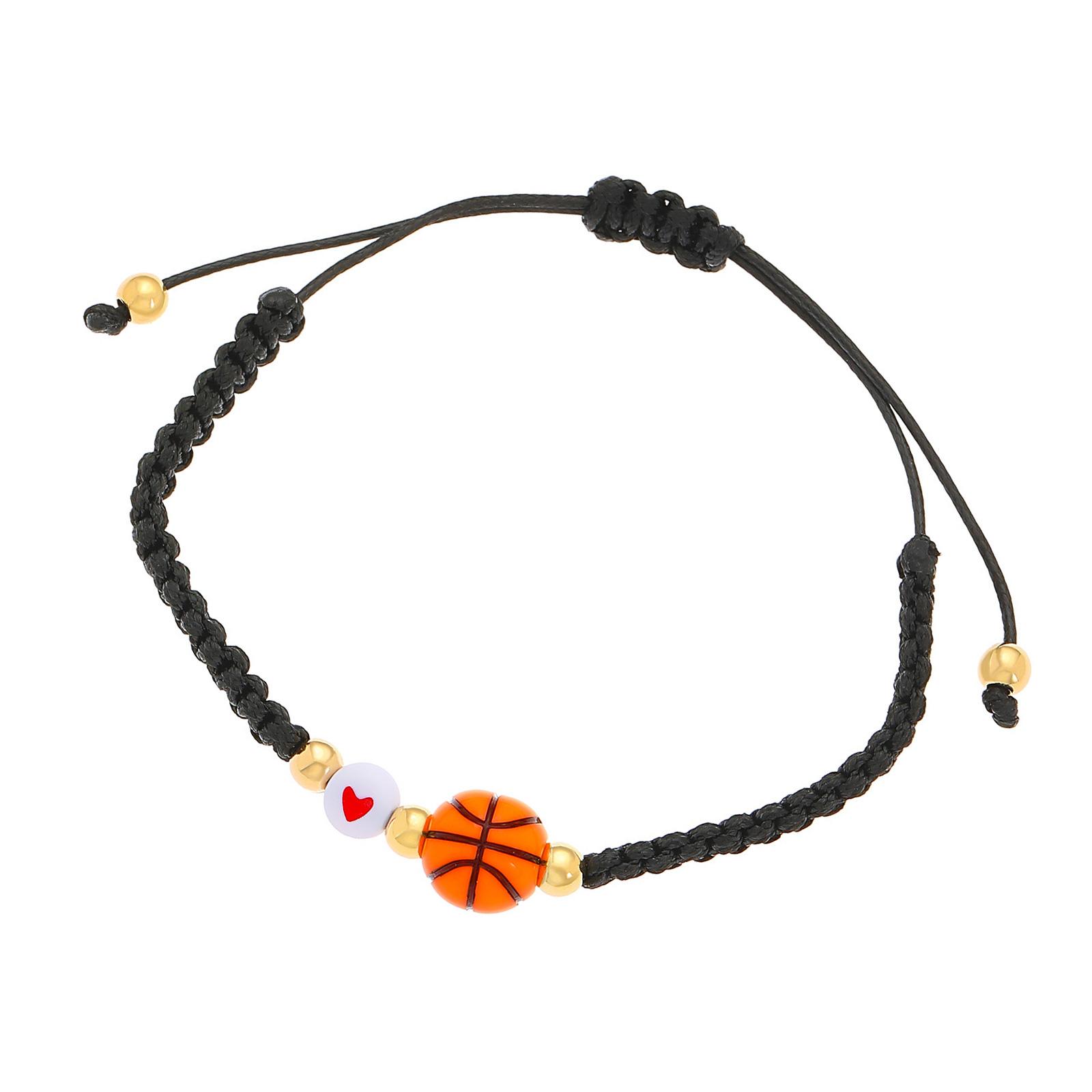 

Регулируемый спортивный браслет с дизайном бусин в виде футбола, регби, тенниса. Универсальная спортивная цепочка на руку для мужчин и женщин. 2