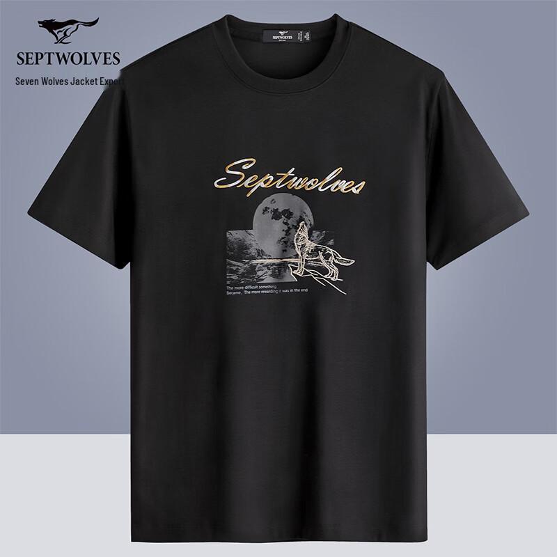 Septwolves Men s Liquid Ammonia Cotton Short Sleeve T-Shirt 175/92A