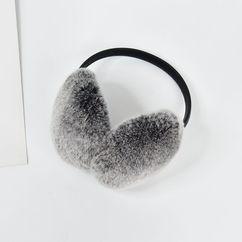 Factory Custom Fluffy Real Rex Rabbit Fur Ear Muffle Women's Winter Outdoor Warm Earmuffs Fashion Soft Earflap Ear Cover