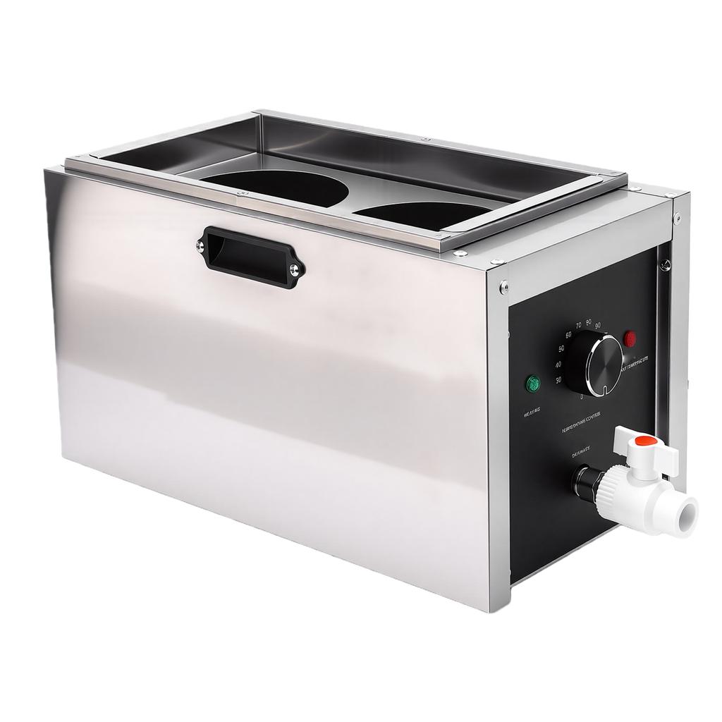 2 Holes Commercial Electric Pasta Cooker with 2 Pasta Strainers Stainless Steel 10L for Restaurant Dumplings Wontons