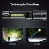 Portable Rechargeable Flashlight  Multi-Function Outdoor Specific LED Flashlight With COB Warning And Searchlight