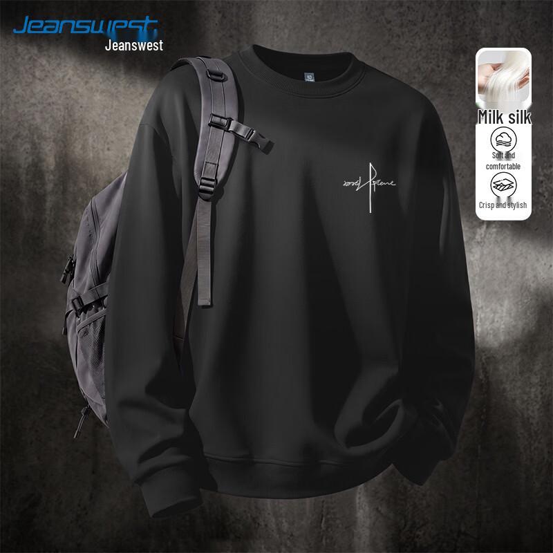 Jeanswest Men's Letter Print Crew Neck Sweatshirt