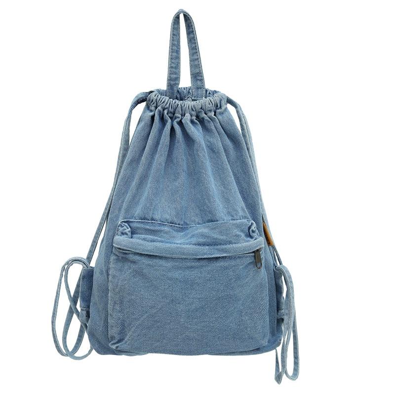 New Minimalist Drawstring Backpack for Girls with Drawstring Pockets, Lightweight and Casual Sports Fitness Travel Backpack