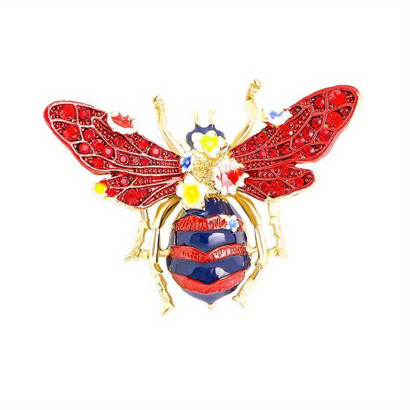 1pc Big Enamel Bee Brooches for Women Men 3-color Flower Insects Party Causal Brooch Pin Gifts