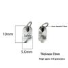 S999 Sterling Silver Wealth & Peace Chinese Pendant Charm for DIY Crystal Bracelet, Necklace, & Rope Weaving