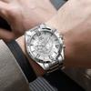 Men'S Fashion Large Dial Multifunctional Watch Calendar Steel Strap Quartz Watch Men'S Watch