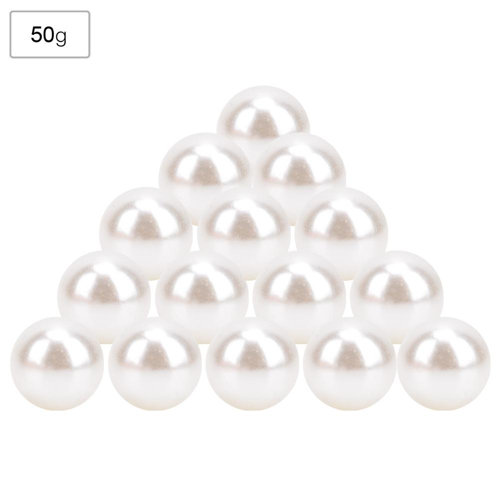 50G Non Porous Imitation Pearls Decoration HairClothes Supplies Jewelry Accessories(Beige)