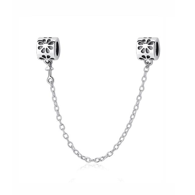 

Оригинальный 100% стерлингового серебра 925 пробы, бусина, безопасная цепочка, подвески, кристаллы, бусины, подходят для браслетов, женские модные ювелирные изделия «сделай сам»