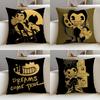 BBendy and the Ink MachineS Cushion Cover Breathable and Skinfriendly Linen Pillowcase Square Removable and Washable Cushion