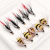 Artificial Tussock Red Tail Moth Bait & Bumble Bee Dry Fly Bait -Mixed Styles Artificial Fishing For Trout/Bass/Salmon/Perch/Carp Bait -6/10Pcs/Box