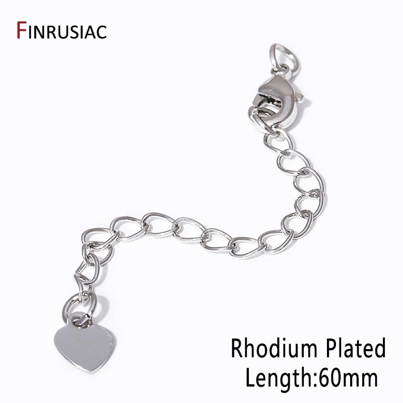 14/18K Gold Plated Brass Heart Tag Extension Chains Connectors For DIY Necklace Bracelet Jewelry Making Supplies Wholesale