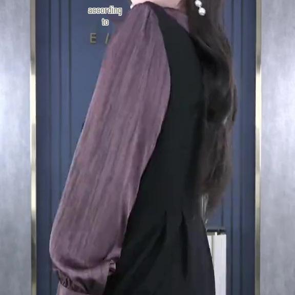 2025 Influencer Style Long Sleeve Turn-Down Collar Dress for Plus Size Women