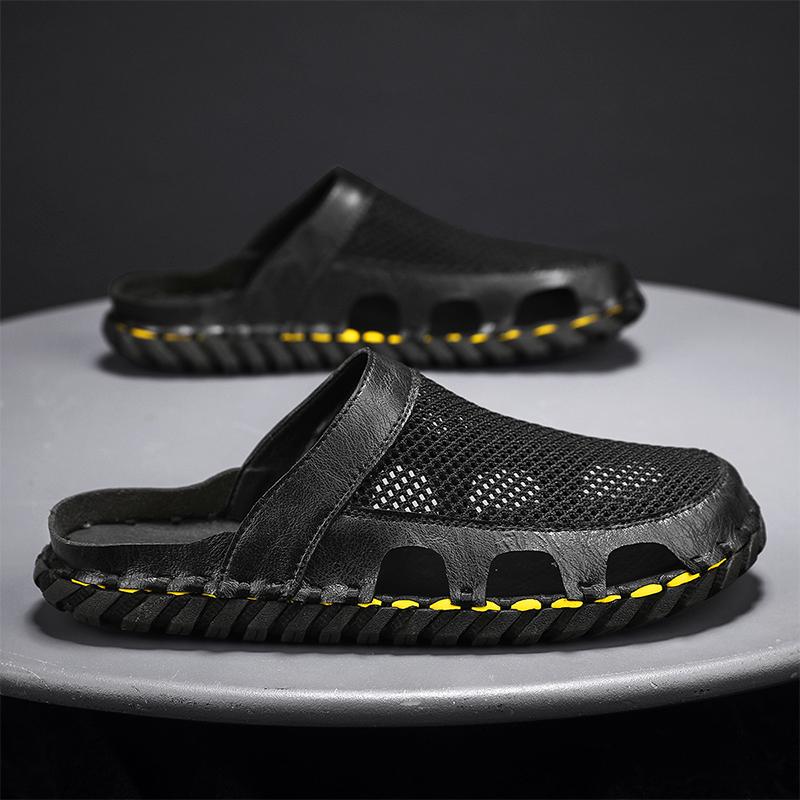 Fashion Men Sandals Summer Designer Casual Beach Shoes Male Outdoor Slippers Sport Leather Non-Slip Loafers Luxury Flats Plus Size 46