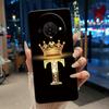 Elegant Simple Crown Initial Letter Case For ZTE Blade A76 5G Soft Silicone Black Case Shockproof Shell ZTE Blade A76 5G Casing