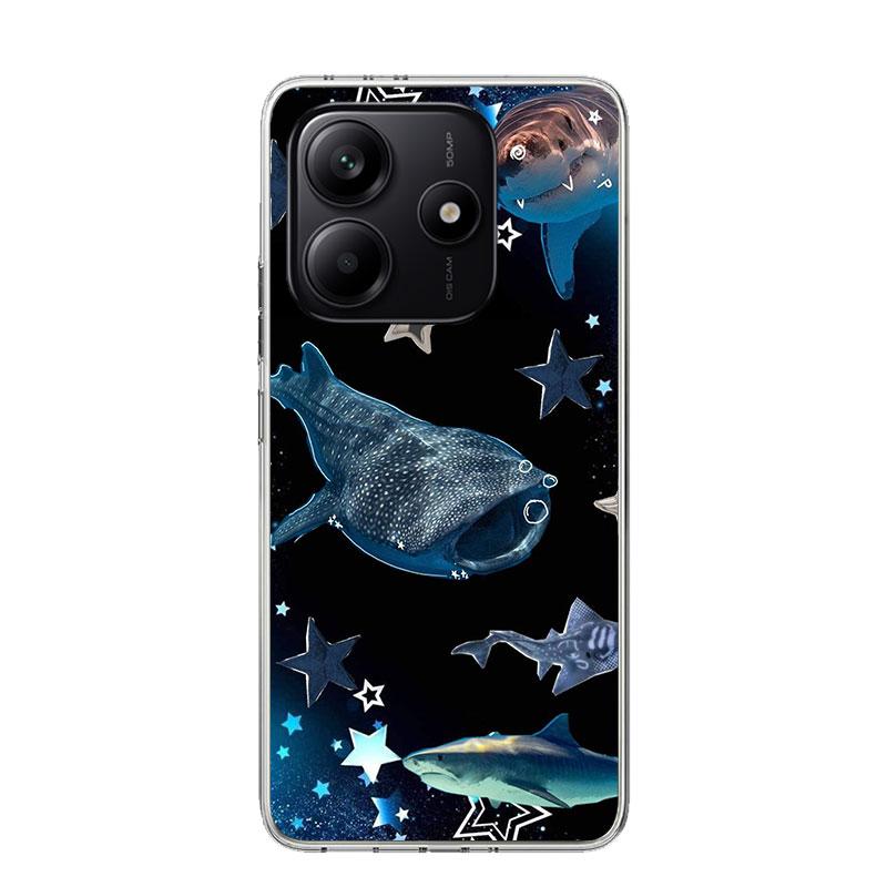 Ocean Whale Shark Phone Case For Xiaomi Redmi Note 15 14 13 12S 12 Pro Plus 11S 11E 11 11T 10S 10 Art Soft Pattern Cover Redmi N