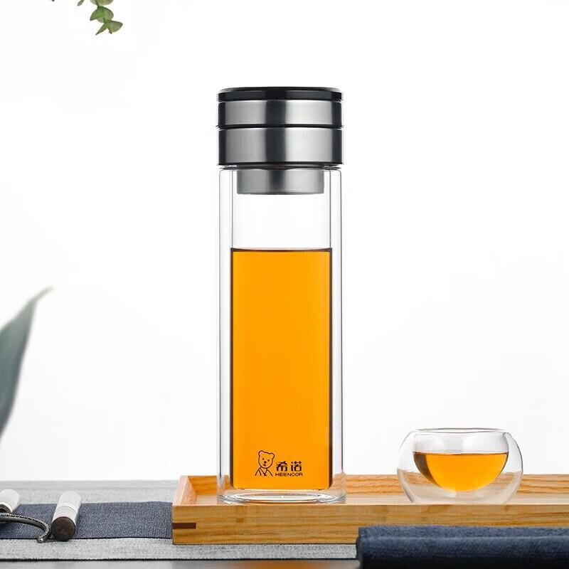HINOO Double-Layer Tea Infuser Glass Cup