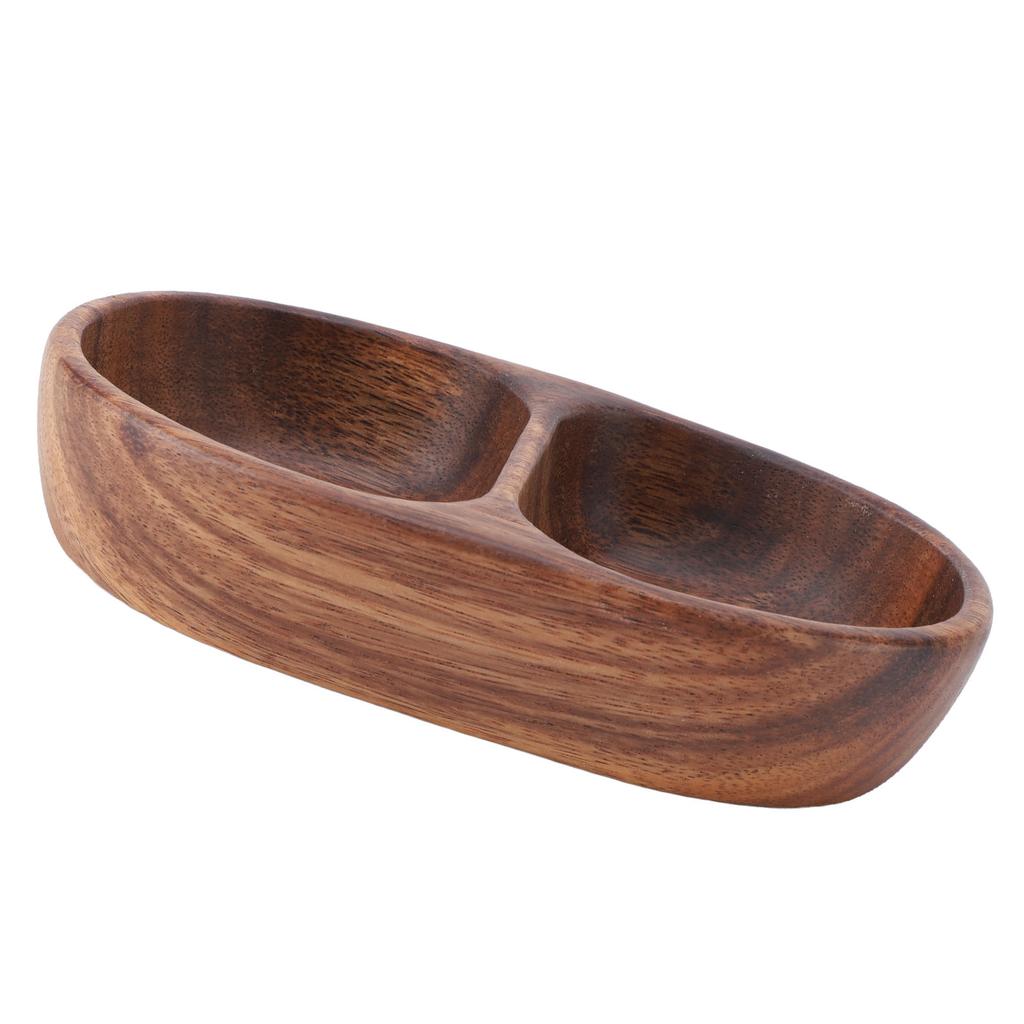 Pudełko na suszone owoce Drewno orzechowe Duża pojemność Wielofunkcyjna taca do serwowania suszonych owoców na orzechy przekąski biżuterię Eliptyczne