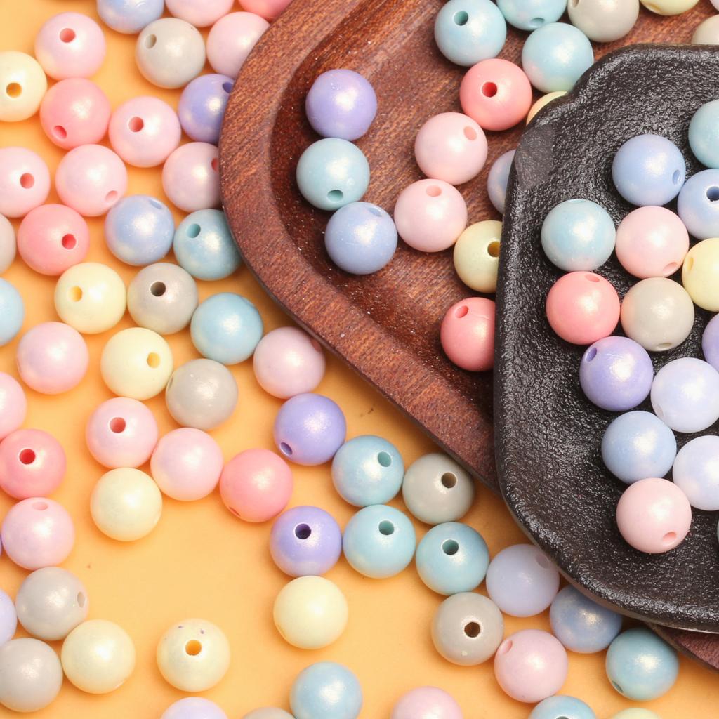 500g about1000Pcs Acrylic Necklace Handmade Accessories 10mm Round Loose Beads DIY Spacer Beads For Jewelry Making Bracelet