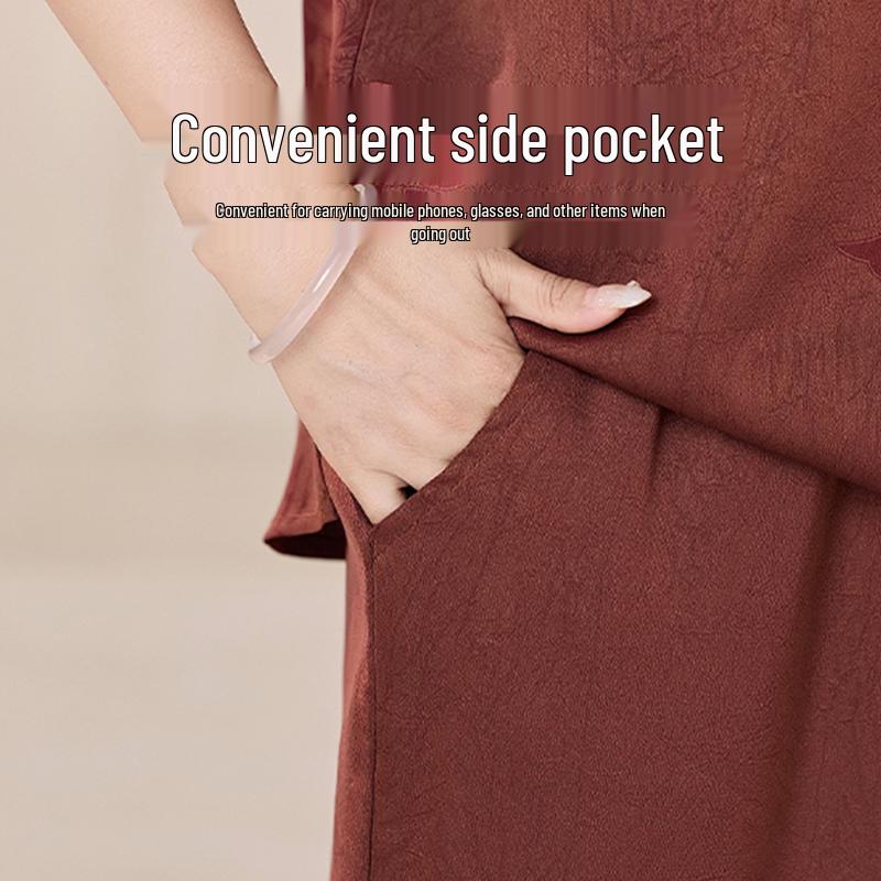 Women's New Chinese Style Embroidered Loose Summer Suit Set