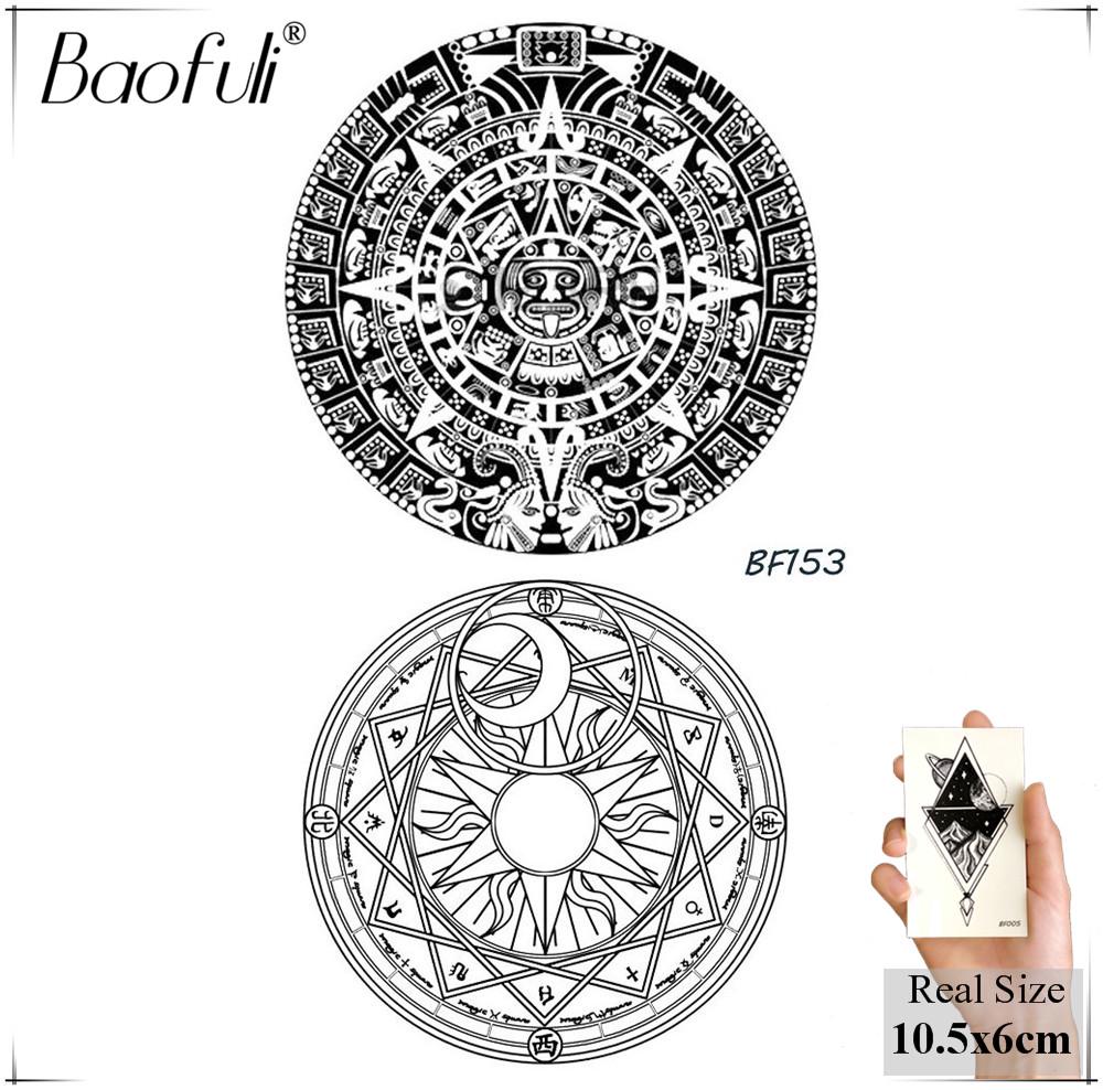Buy 1PC DIY Temporary Male Tattoos Geometry Tribal Wolf Iceberg ...