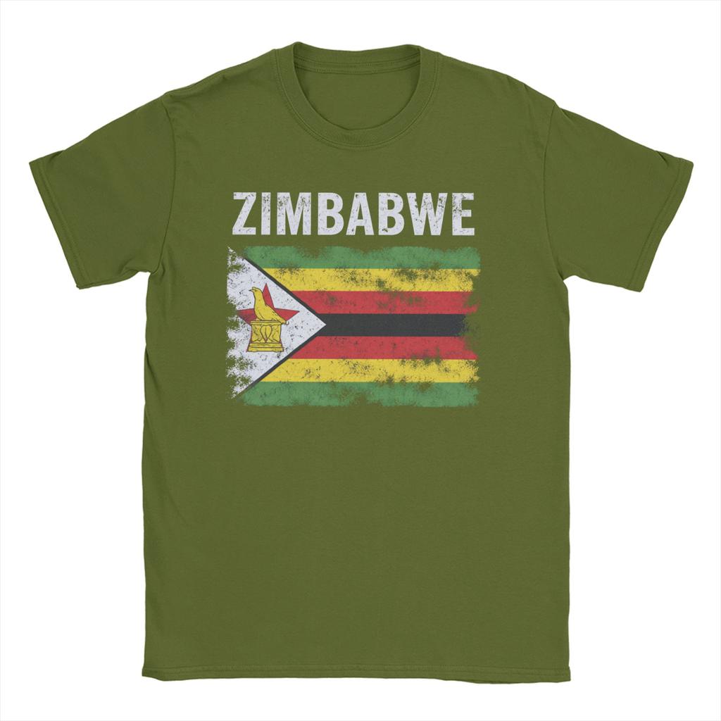 Coat of Arms of Zimbabwe Unisex Women T Shirts Unique Tee Shirt Short Sleeve Crewneck TShirt Pure Cotton Gift Idea Clothes
