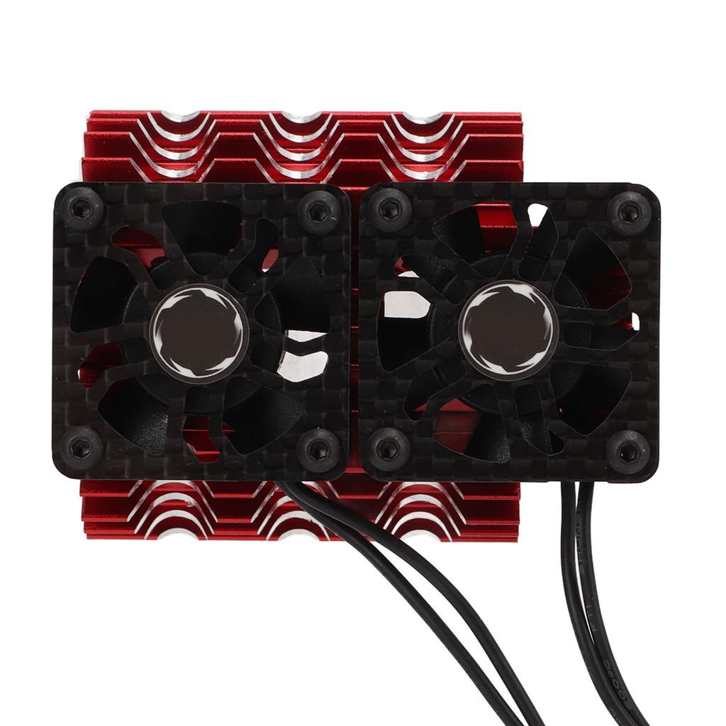 40?42mm Bürstenloser Motor Kühlventilator Doppelmotor Kühlkörper Kühler für 18 FernbedienungsautoRot