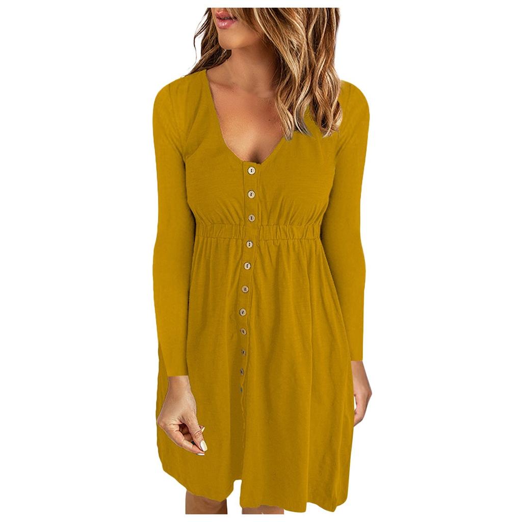 A Fashionable Solid-colored Loose Dress For Ladies