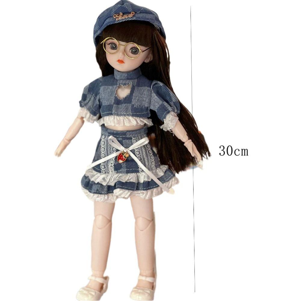 Thick Hair 30cm Bjd Doll Korean Makeup Look 1/6 BJD Doll Mini Girl Toy  Girls Gifts