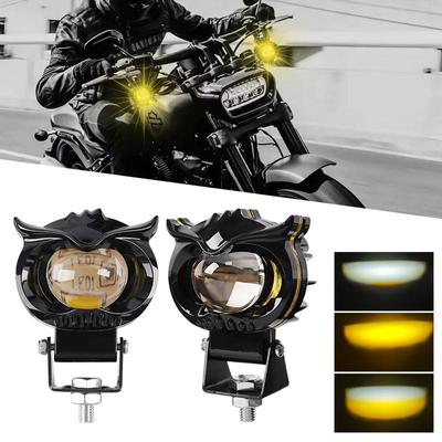 Motorrad-LED-Hilfsscheinwerfer, zweifarbig, für ATV, Roller, Fahrscheinwerfer, Explorers, Arbeitslicht, Nebelscheinwerfer für Moto-Auto-LKW