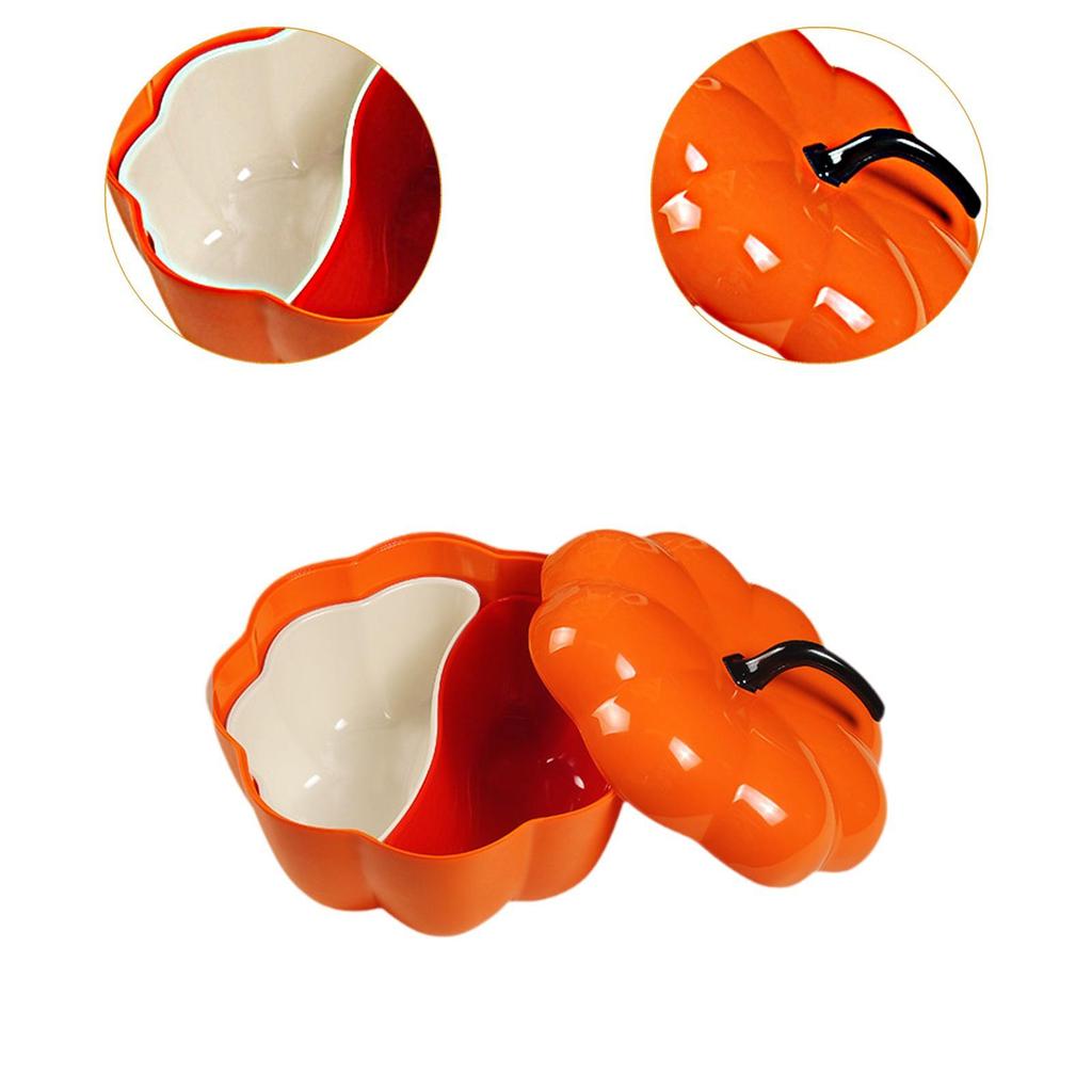 Halloween Pumpkin Snack Tray Desktop Food Display with Lid Candy and Nut Dishes for Cookies Sweets Nuts Dessert Chocolates