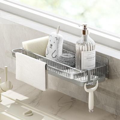 Wutuo Kitchen Sink Wall-Mounted Drain Rack & Storage Shelf