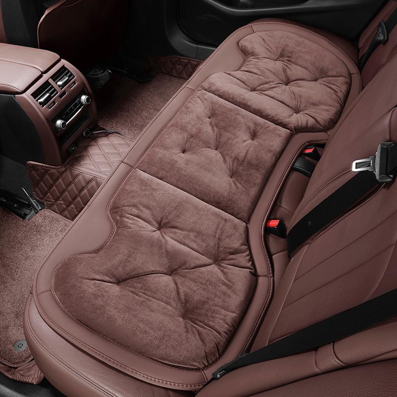 Plush Car Seat Cushion with Backrest - Thickened for Autumn/Winter Warmth