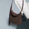 Vintage Suede Leather Single Shoulder Bag 2025 New Style Elegant Light Luxury Crossbody Bag Niche Design Versatile Bucket Bag