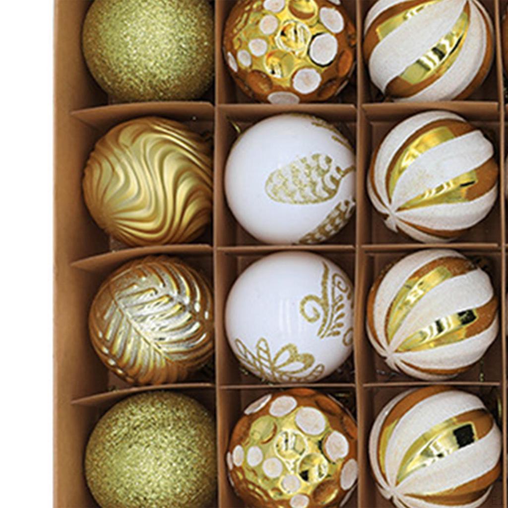 24 Christmas Baubles, Decorative Balls, Pendants, Ornaments, Versatile, Easy to Assemble, for Gifts,