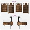 Bathroom Furniture Set 5 Pcs Reclaimed Wood Engineered Wood and Glass
